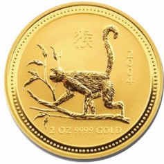 Золотая монета "Лунар-1" Год Обезьяны 2004 год 2 унции